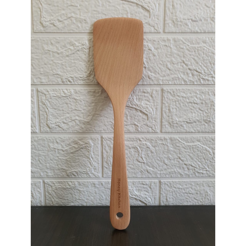 TURNER SPATULA SODET KAYU BERKUALITAS UKURAN 30CM HONEY KITCHEN