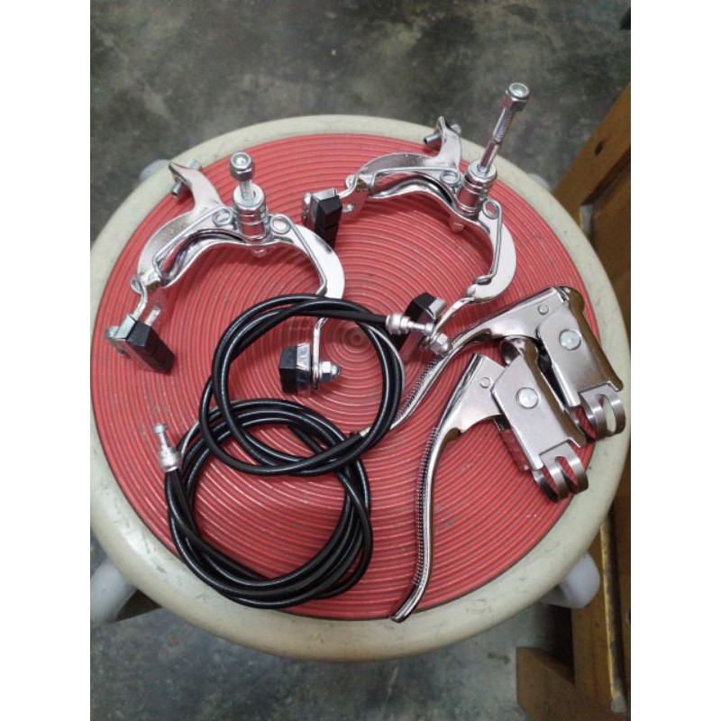 Rem U-brake set sepeda Balap Roadbike Chrome