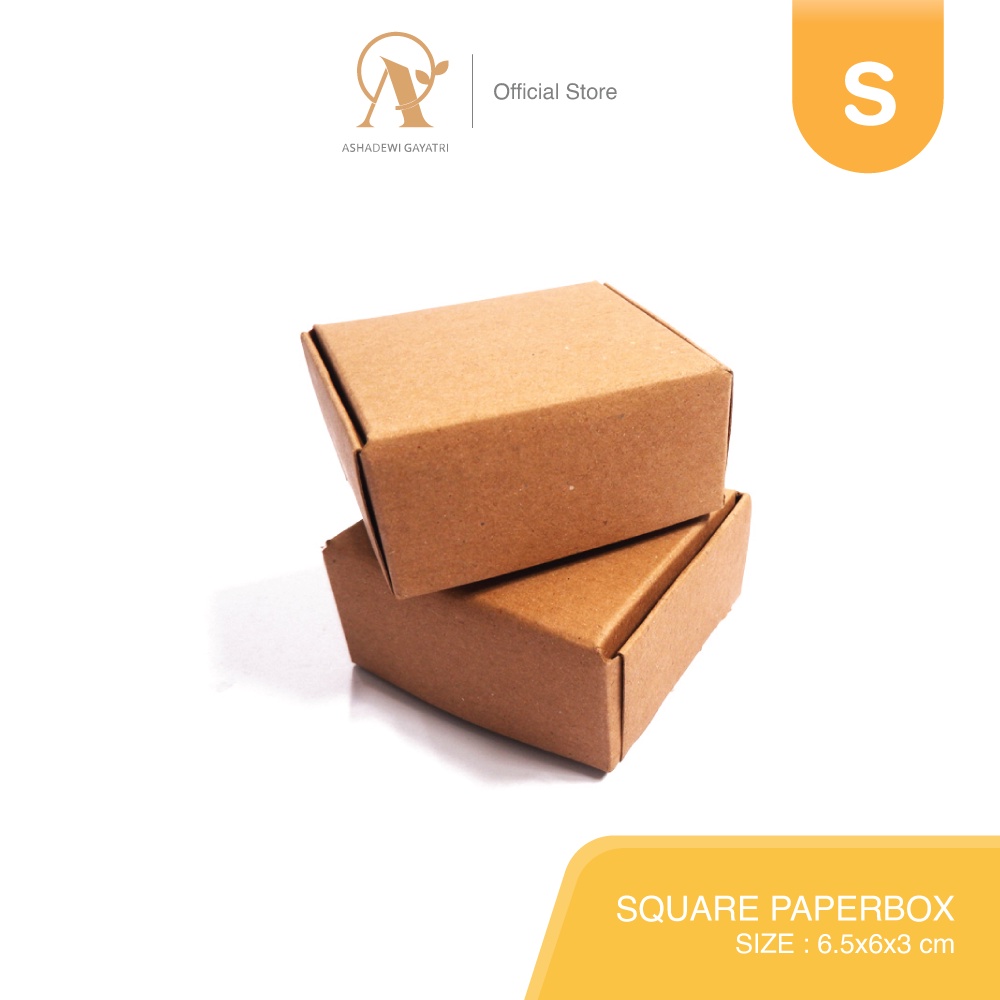 

Ashadewi Gayatri - Square Paperbox / Small Size (6.5x6x3 cm) Brown Kraft / Paper Box