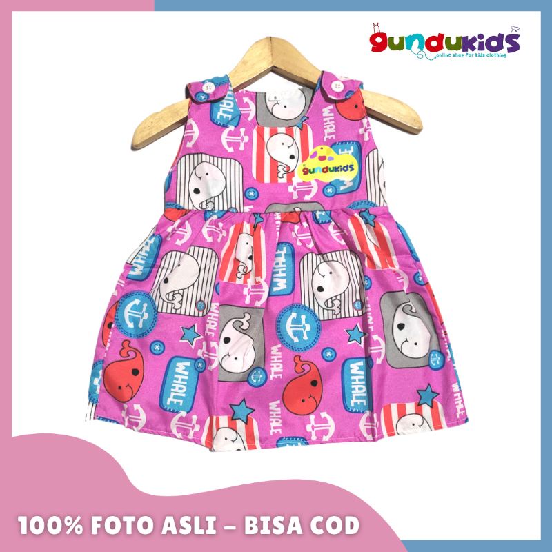 Pilih Motif / Dress kartun anak 1 tahun / bayi 0-12 bulan / kancing bahu catra / daster anak karakter / COD daster / dress karakter kancing 1-2 th / Dress anak bayi murah / lengan kutung / dress bayi perempuan-Pink Whale