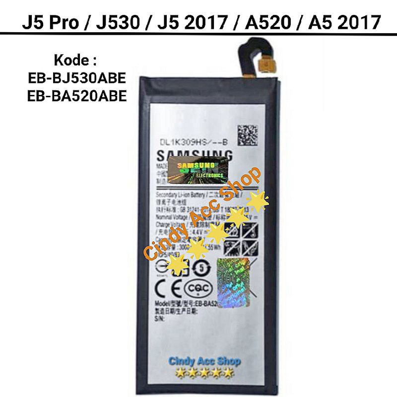 Baterai Samsung J530 J5 PRO J5 2017 A520 A5 2017 EB-BJ530ABE EB-BA520ABE Batre Original Battery