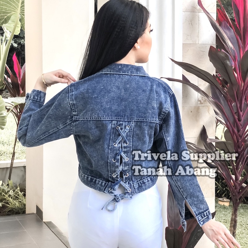 JAKET JEANS TALI BELAKANG