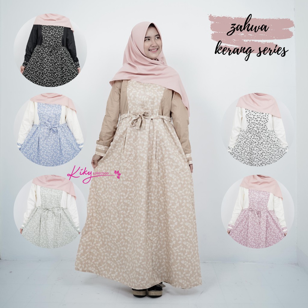 Gamis Remaja Terbaru cantik Kekinian Katun Jepang Original Model Zahwa