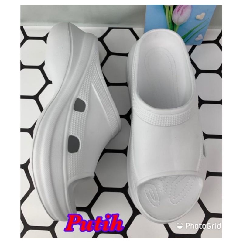 Sandal Wedges Wanita, Sendal Fuji Platform, Slip On Sandal Baim 997 Model Balen X Crocs