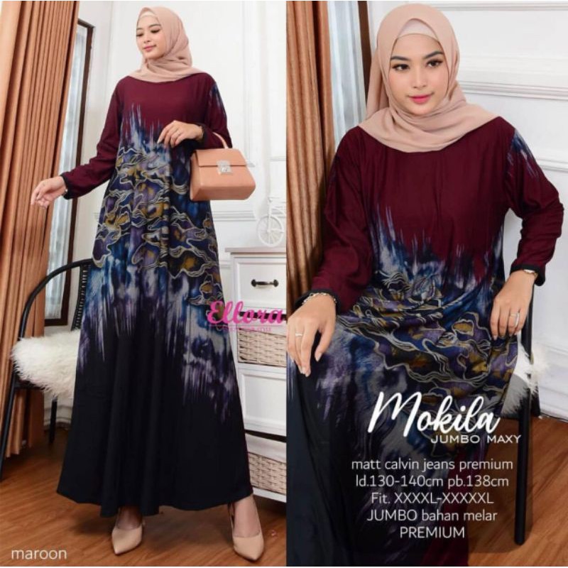 MOKILA Jumbo Maxy - Gamis Calvin Jeans Terbaru LD100-110 / R.21 - 023-5720 / R.24 - 022-6139