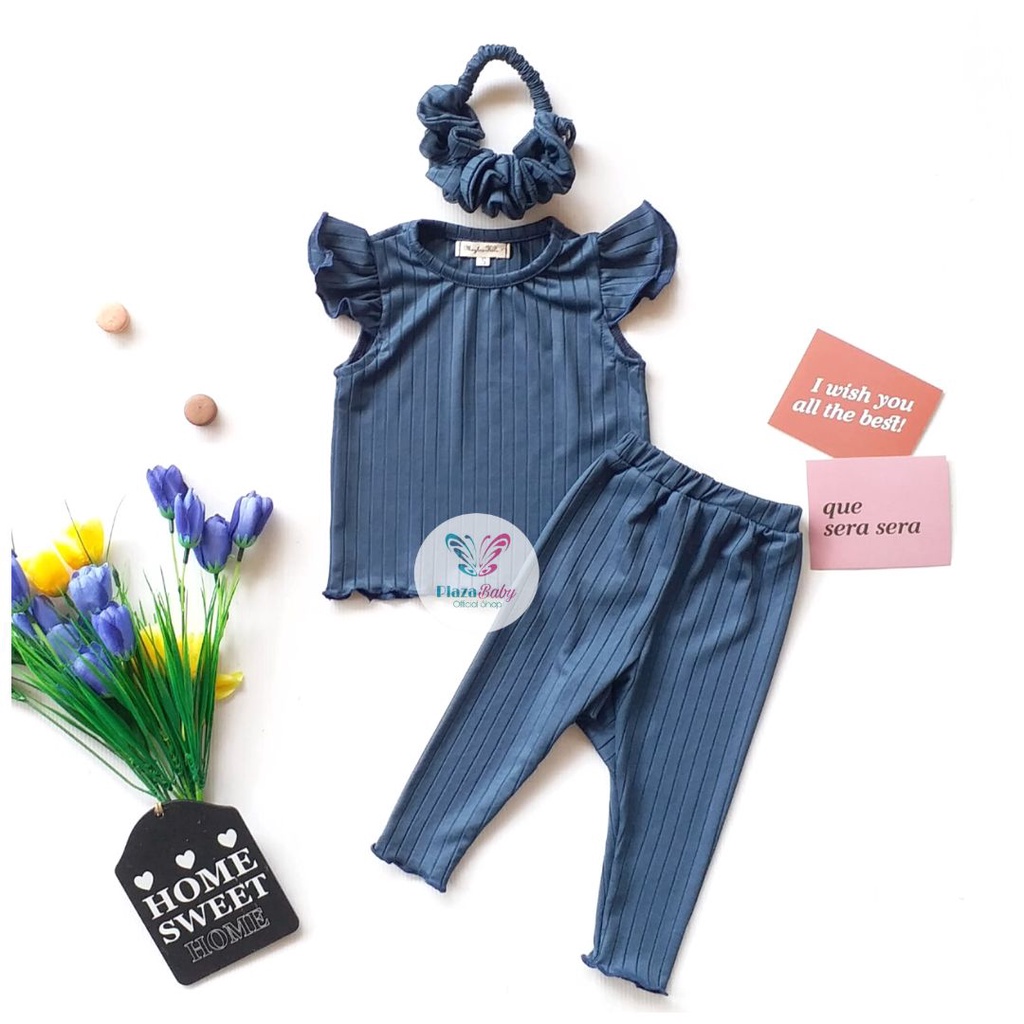 Plazababyku MX ONESIE setelan bayi motif bunga yang lucu free headband scrunchie