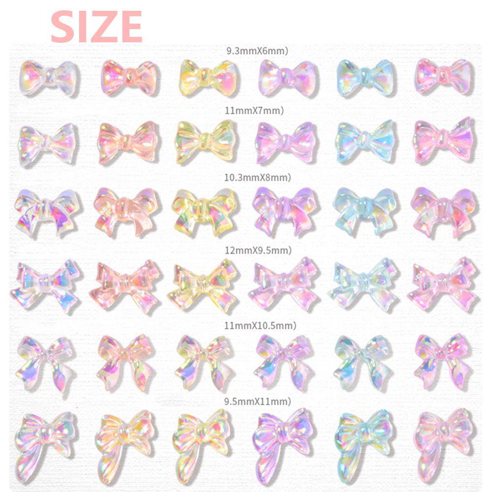 Mxbeauty Kupu-Kupu Aurora Nail Art Dekorasi Lucu Glitter Bunga Mixcolor Ikatan Simpul Ornamen Pesona Kuku