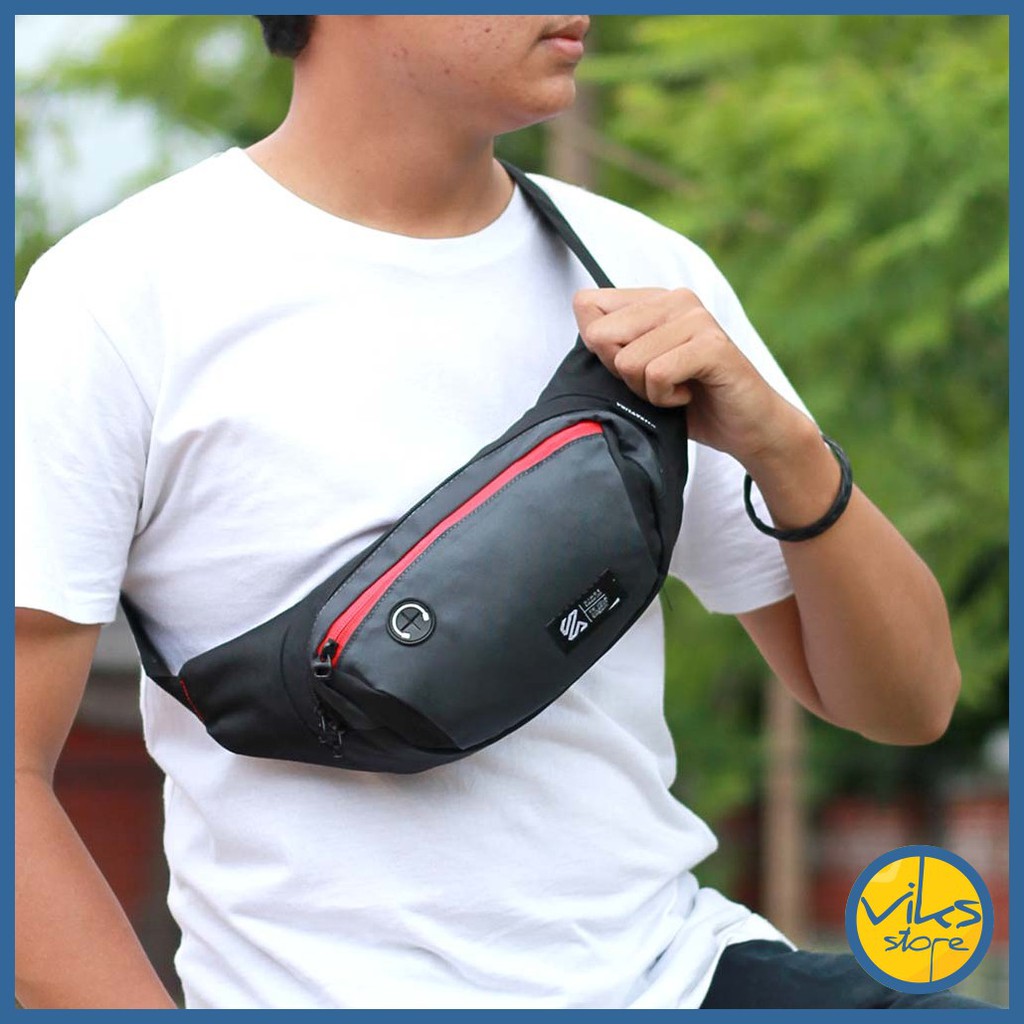 Tas Selempang Cowok Pria Tas Pinggang Waist Bag Sling Bag Distro Kuzatura Lokal Premium