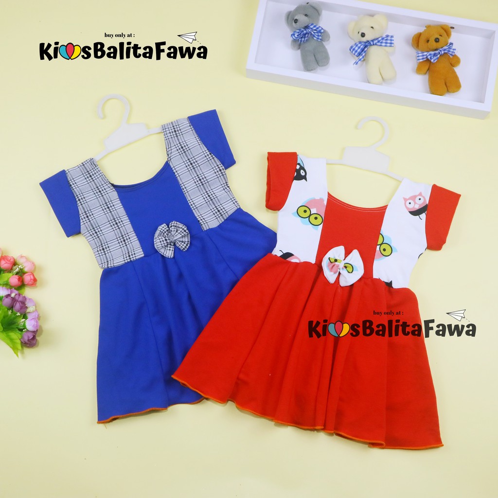 Dress Nadine uk Bayi 3-12 Bulan / Dres Pesta Baby Perempuan  Harian Pakaian Baju Cewek Murah Import