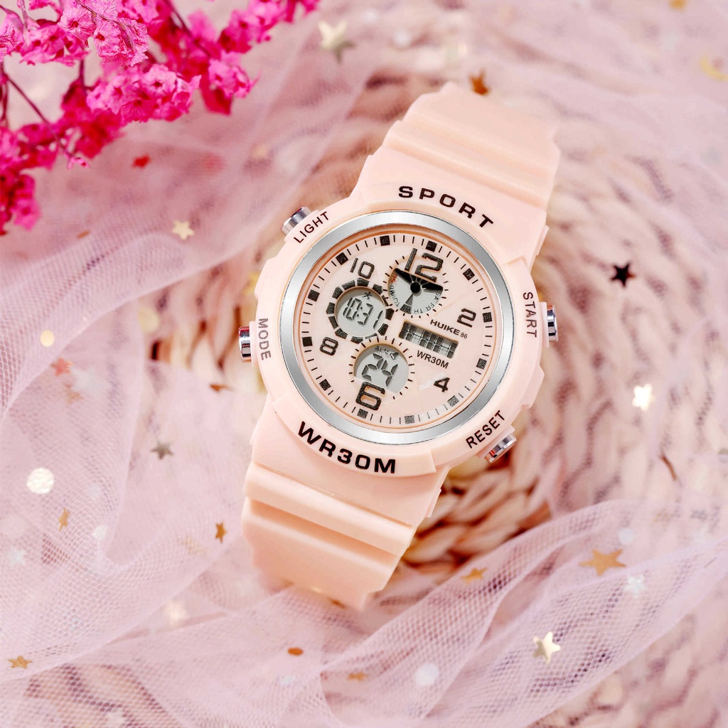 Jam Tangan Wanita Dan Pria Rubber Display Digital Gaya Korea Fashion Import