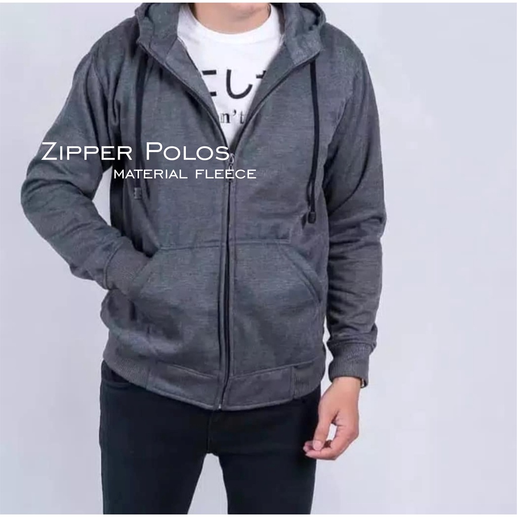 JAKETPOLOS HOODIE ZIPPER SIZE M-XXL (PRIA &amp; WANITA)