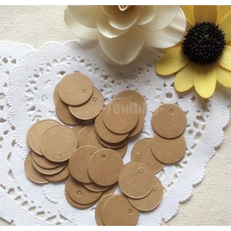 Paper Hang Tags - Round Shape Blank Tag Kraft (10 pcs)