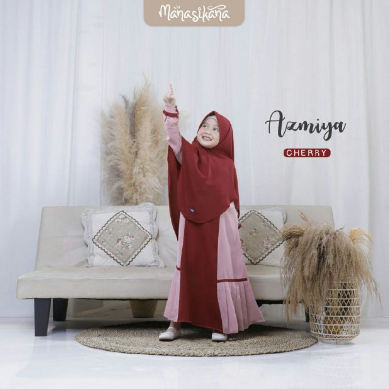 Set Gamis Anak Azmiya 13-14 tahun Original by Manasikana