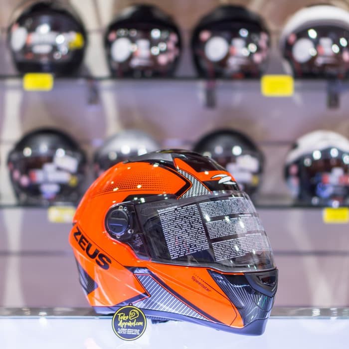 HELM FULL FACE ZEUS ZS-811 NEON ORANGE/AL6 BLACK