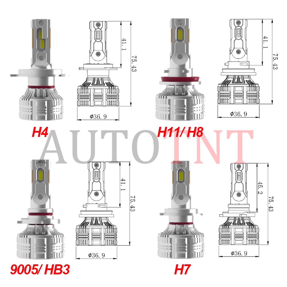 2pcs Lampu Depan Mobil Led Canbus F7 130W H7 H4 H7 H4 H8 H11 9005 Hb3 Hb4 6500K Turbo