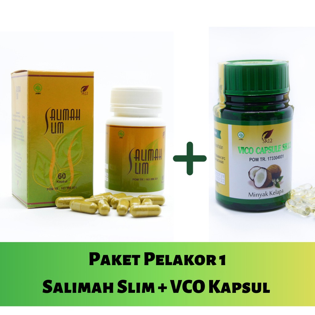 Paket Pelakor Pelangsing Badan Cepat dan Ampuh Peluntur Lemak Kotor BPOM Salimah Slim SR12 Original Perut Buncit Wanita Herbal Ori 100%