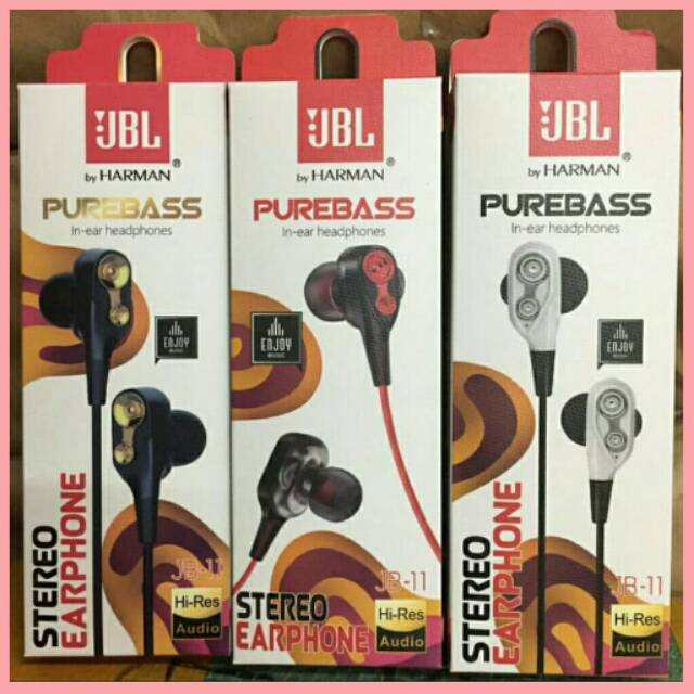 Headset Handsfree Earphone HF JBL11 JB-11 super bass double speaker