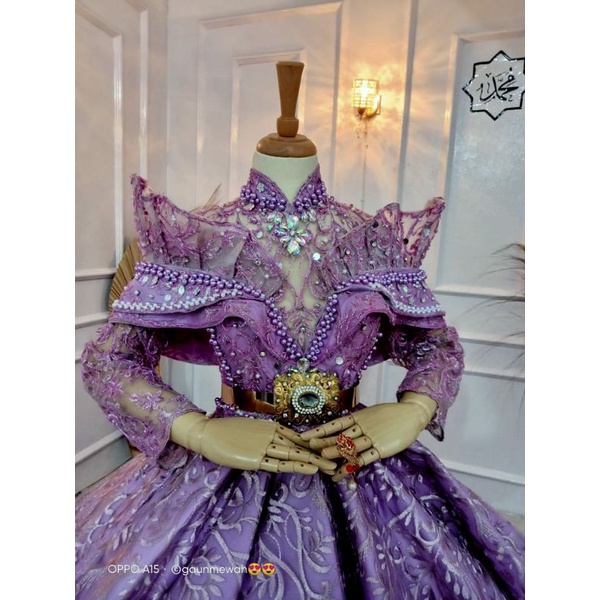 PREMIUM GAUN PENGANTIN BARBY LILAC CRINOLIN MEWAH