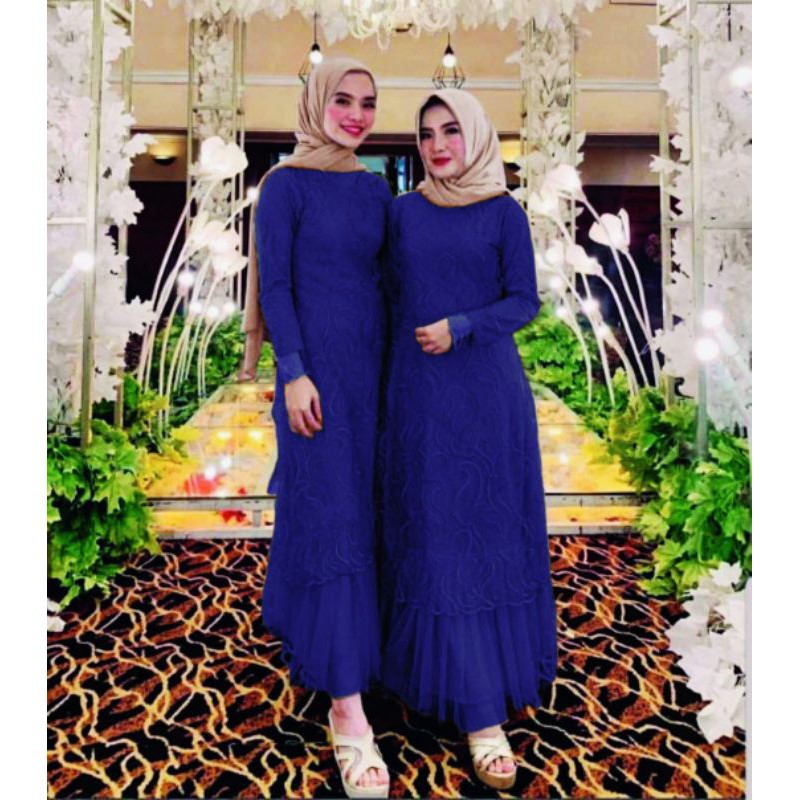 GAMIS GERALDINE / GAMIS BRUKAT TILE MUTIARA IMPORT / GAMIS MAXI MUSLIM TILE