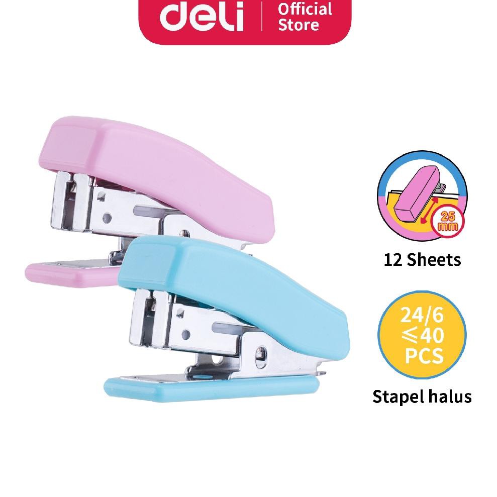 

Dh3Code Deli Stapler Mini dengan pencabut staples #12 2 Warna Staples E0303(siap Kirim)N9W7