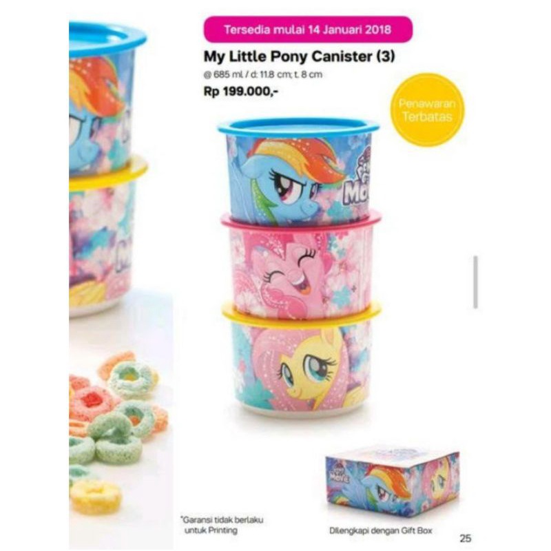 Pony Canister Tupperware no box / Toples karakter tupperware isi 3