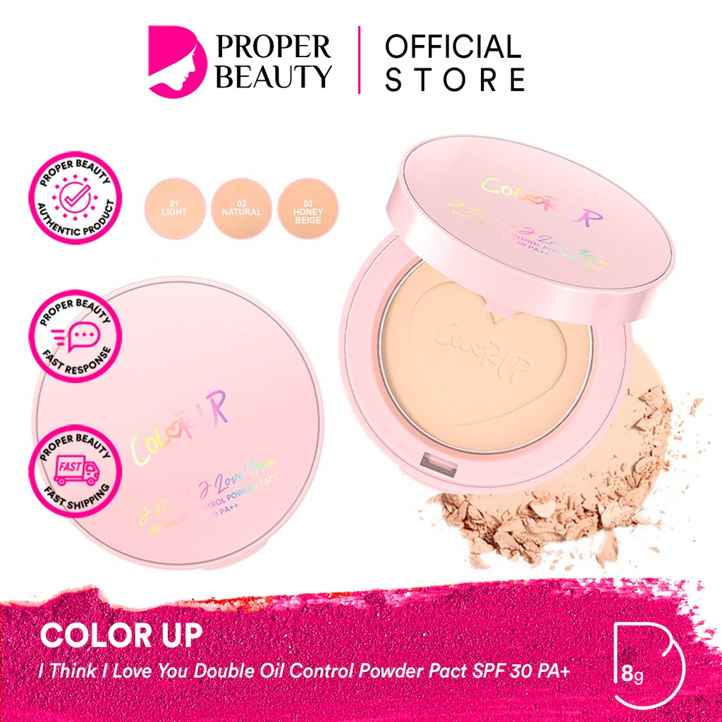 COLOR UP I Think I Love You Double Oil Control Powder Pact SPF 30 PA+ Thailand / Compact Bedak Padat