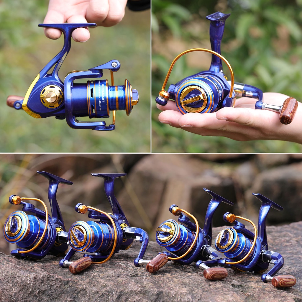 Spinning Fishing Reel Aluminium Spool Bahan Logam Spinning Reel 12 Ball Bearings 5.2:1 Rasio Roda Gigi Kanan Kiri Pegangan Inter-changeable Air Asin Gulungan Memancing Air Tawar Gear Tackle Luar Ruangan