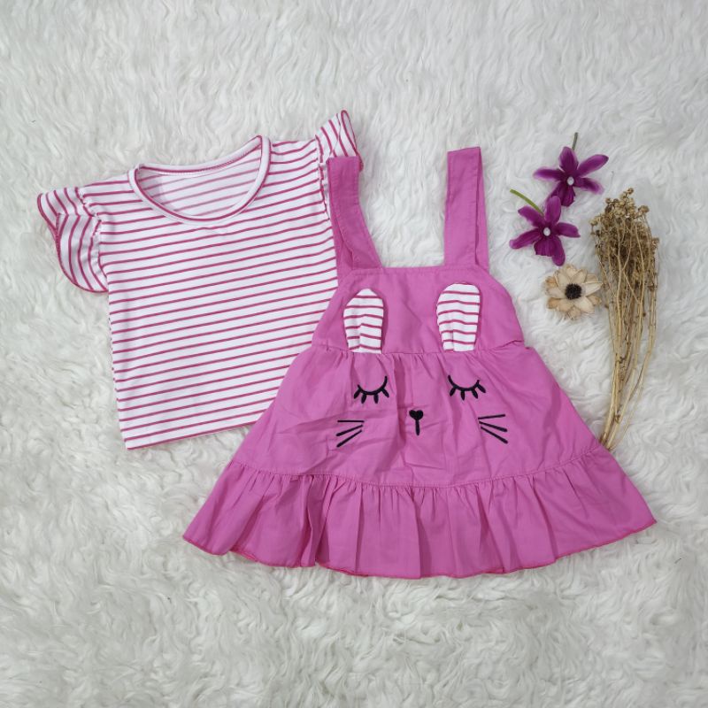 baju bayi perempuan set overall baby girl