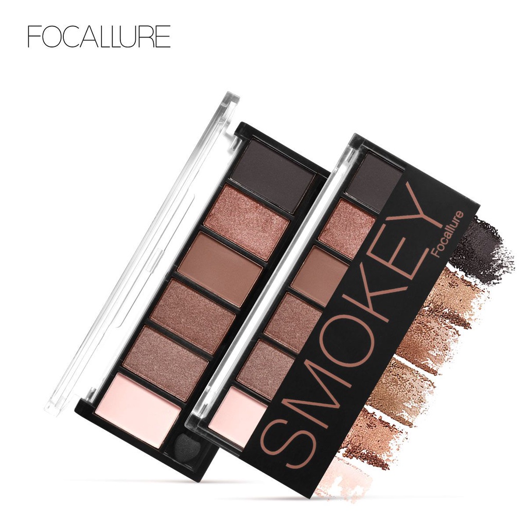 FOCALLURE 6 Colors Nude/Smoky Eyeshadow Palette FA06