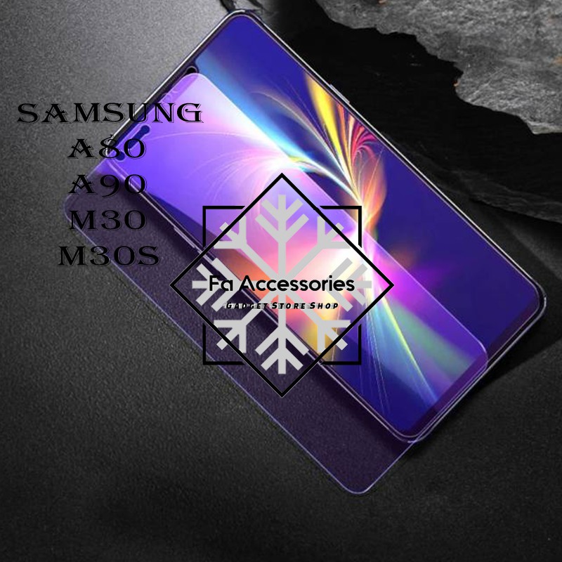 Tempered glass blue samsung a80 a90 m30 m30s j1 j1ace ace antiradiasi blue light screen protector