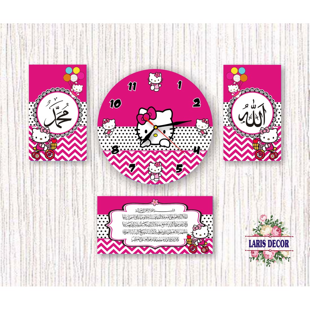 jam dinding 1 PAKET Hello Kitty