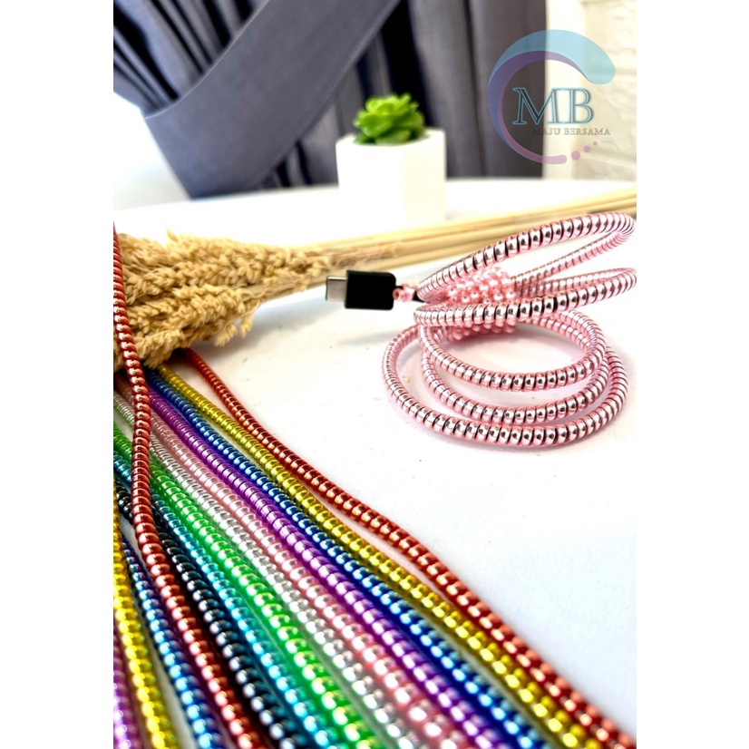 RT94 PELILIT KABEL SPIRAL WARNA METALIC PELINDUNG CABLE HP CHARGER UNIVERSAL CORD PROTECTOR SOLID COLOR GLOSSY MB2951
