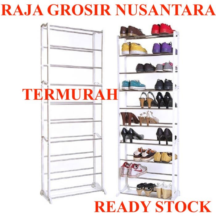  Rak  sepatu minimalis  10 tingkat plastik  lemari sepatu 