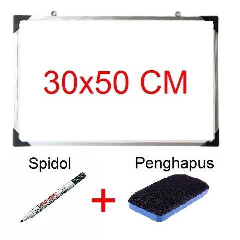 

Barang Bagus White Board Papan Tulis Gantung Ukuran 30 cm x 50 cm Free Spidol dan Penghapus ,