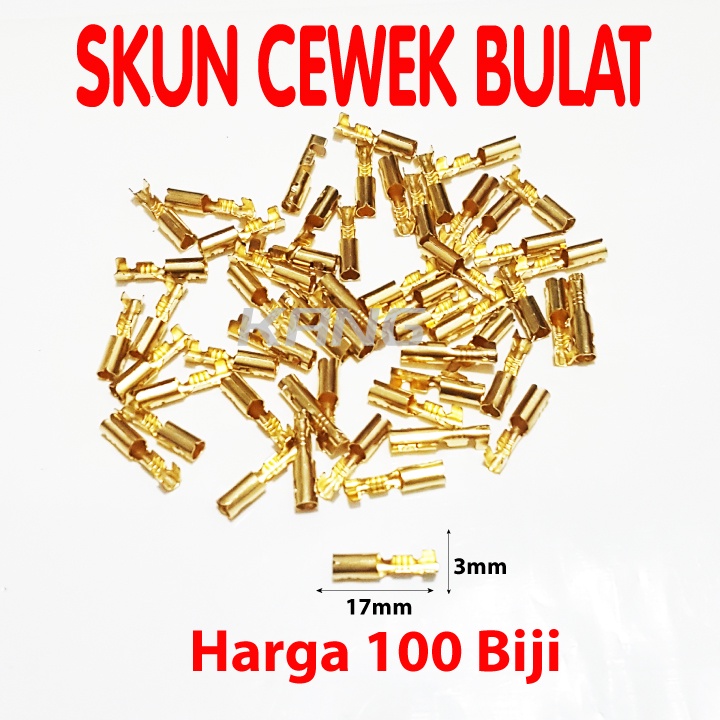 [PAKET 100PCS] Skun / Terminal Bulat Cowok Cewek