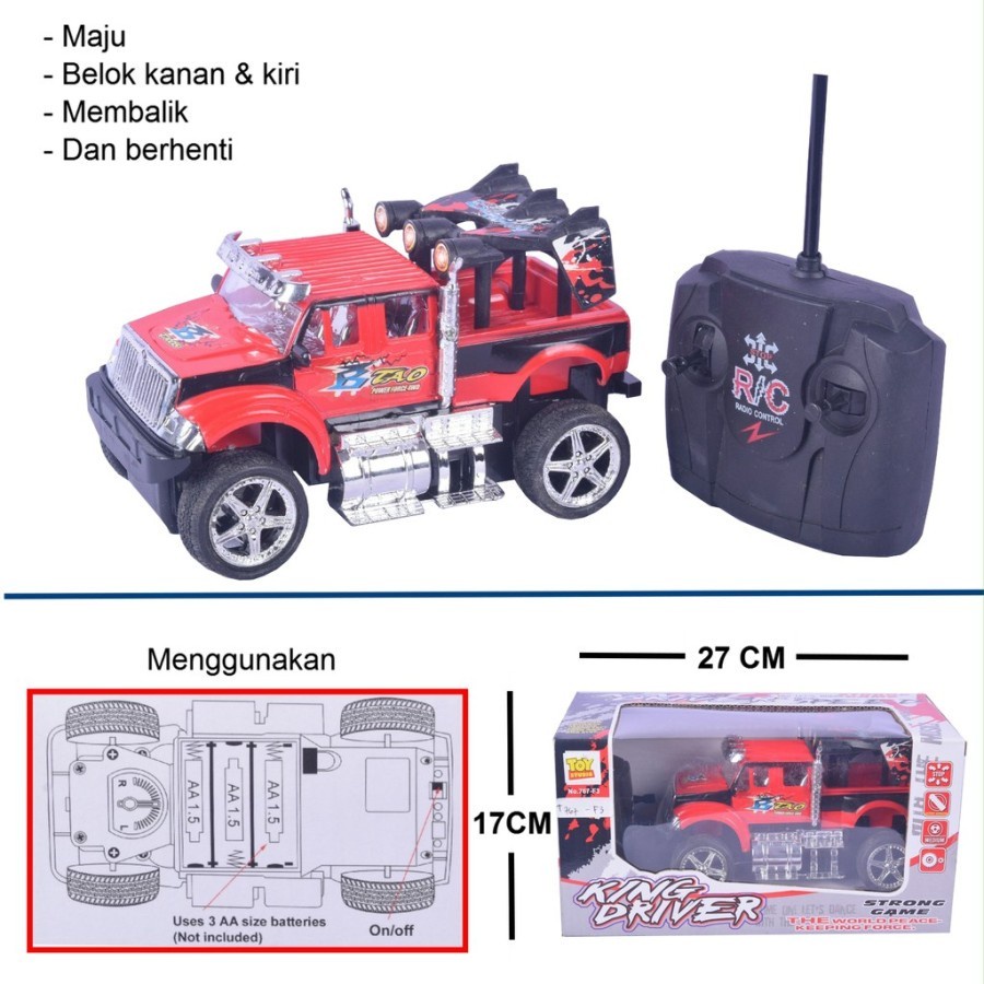 M183 Mainan Mobil RC Jeep KING DRIVER Truck Remote Control Toys ( mainan anak )