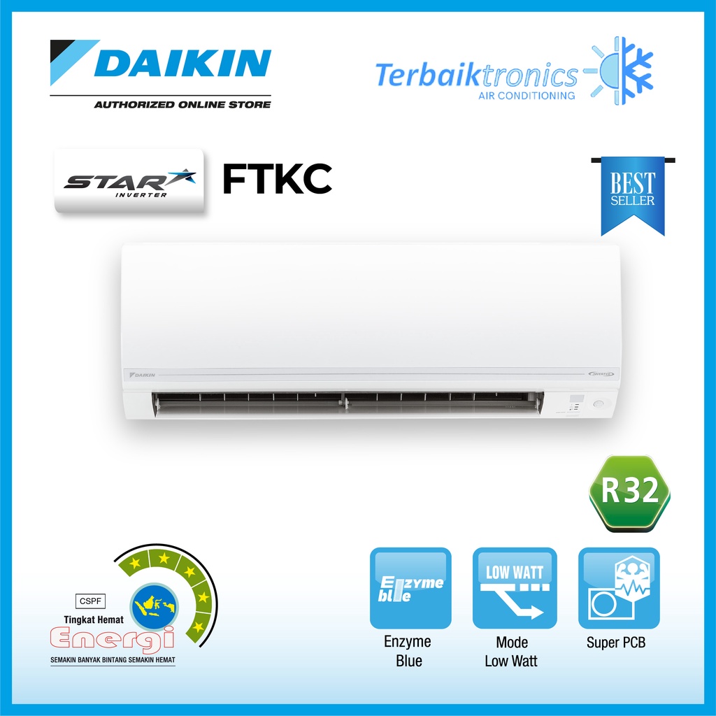 AC Daikin Star Inverter 1.5 PK 1.5PK R32 FTKC35TVM4 / FTKC 35 TVM4