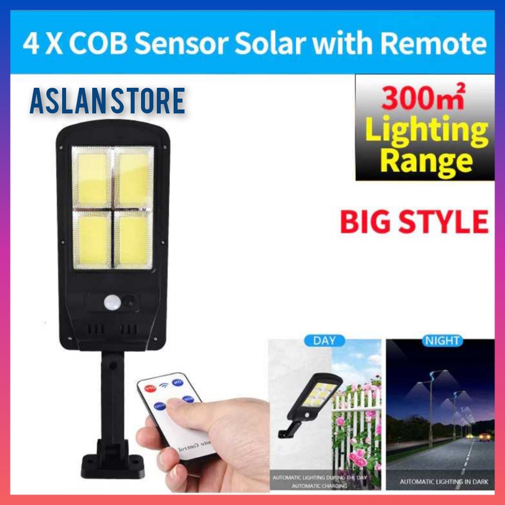 LAMPU JALAN PJU TENAGA SURYA LAMPU LED SOLAR CELL OUTDOOR SENSOR GERAK lampu taman solar cell tenaga matahari Solar Cell waterproof - Solar Lamp sensor gerak