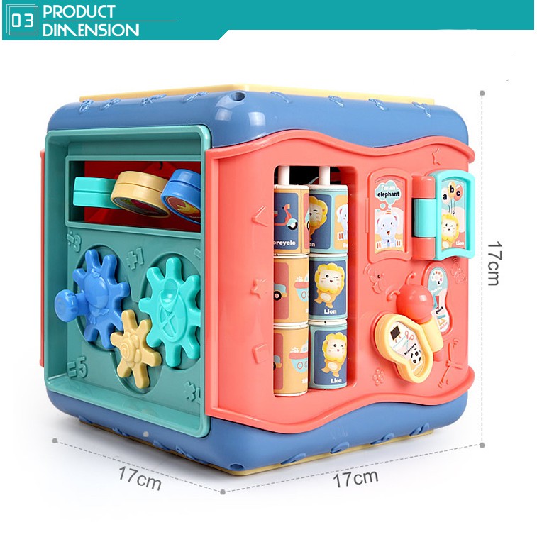 Mainan Bayi Kotak Mainan Edukasi Anak 7 in 1 Mainan Bayi Shape Box Wisdom Hexahedral