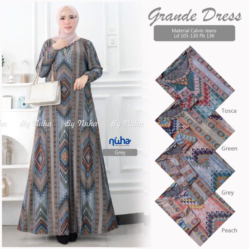 GAMIS SONGKET BATIK JUMBO DRESS CALVIN JEANS TERBARU 2022 BY NUHA