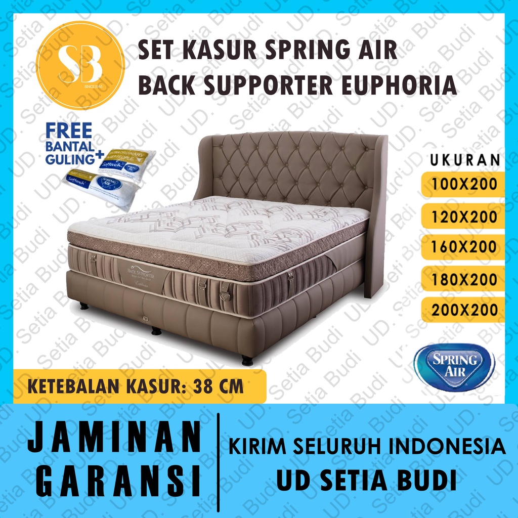 Set Kasur Spring Air Back Supporter Euphoria 100 120 160 180 200