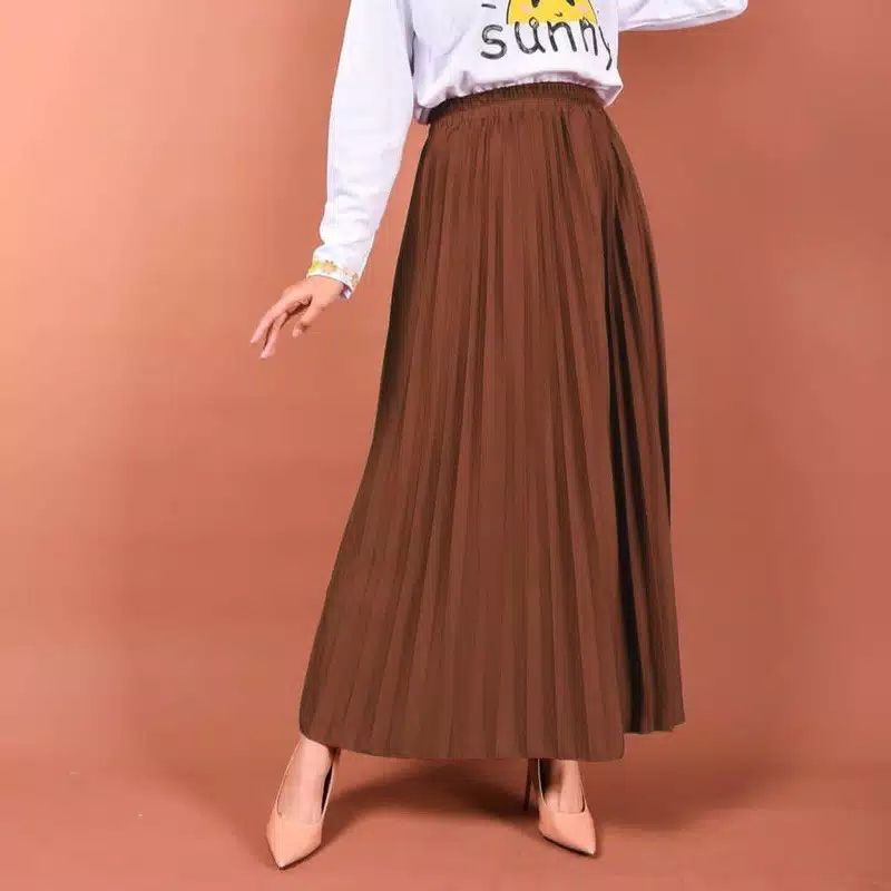 FLARE PLEATED SKIRT ROK PLISKET PRISKET PREMIUM TEBAL WANITA TERBARU