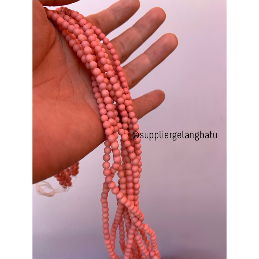 bahan pink pirus 4mm natural phyrus aksesoris gelang kalung howlite