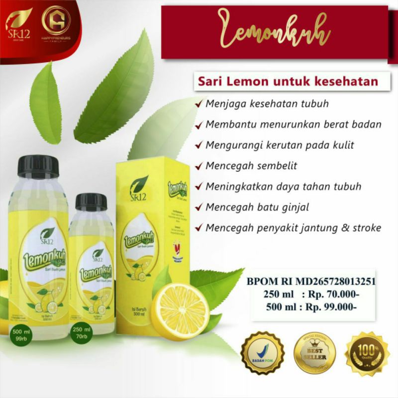 

LEMON DIET !! LEMONKUH SR12 250ml 99,96% SARI BUAH LEMON PENURUN BERAT BADAN TINGGI VITAMIN C