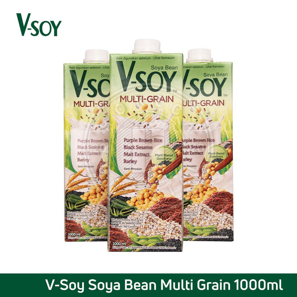 

V-SOY SOYA BEAN MILK MULTI GRAIN 1L / VSOY SUSU KEDELAI 1 LITER 1000ML