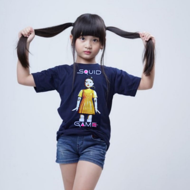 KAOS ANAK PEREMPUAN TERBARU MOTIF SQUID GAME/KAOS ANAK ANAK TERBARU/ATASAN ANAK TERBARU/KAOS SQUID GAME