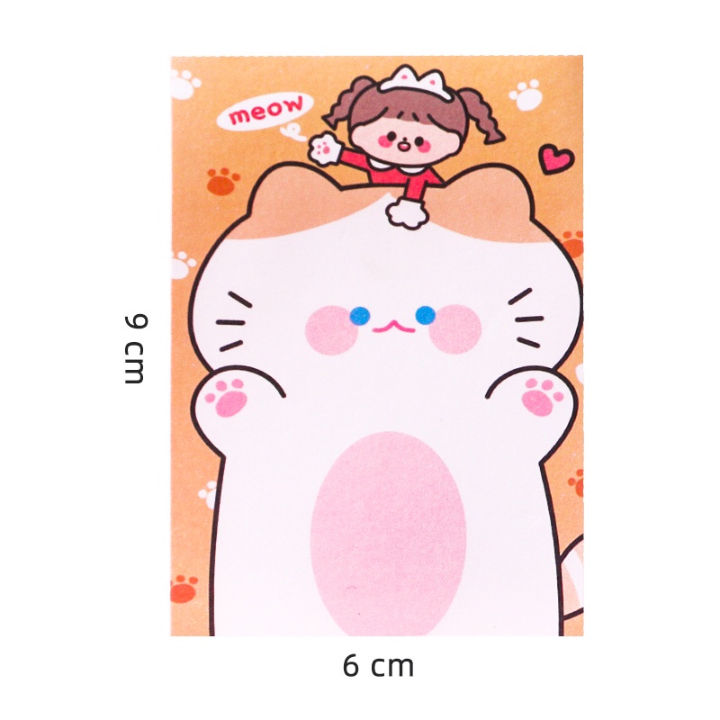 80 Sheets Mini Cartoon Bear&amp;Girl Series Sticky Notes Student Lovely Notepad