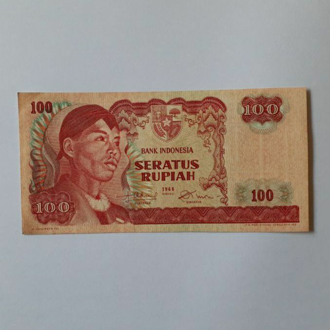 Uang kuno kertas 100 Sudirman Soedirman tahun 1968