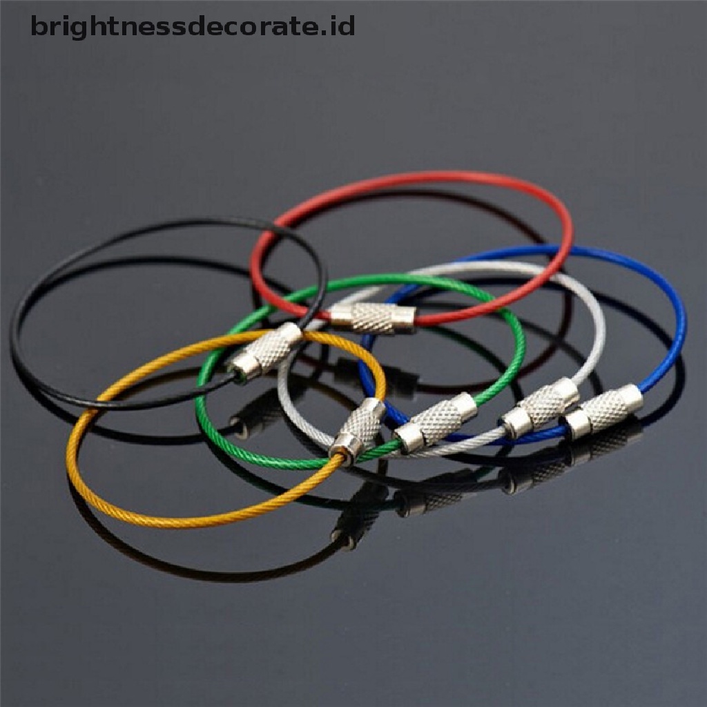 5 Pcs Gantungan Kunci Kabel Kawat Bahan Stainless Steel Untuk Outdoor Hiking