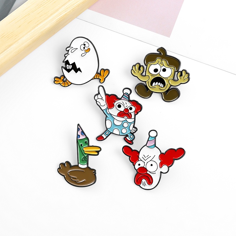 Pin Bros Bentuk Kartun Badut Bebek Untuk Hadiah Teman